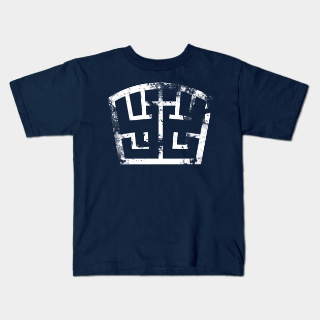 SOLDIER symbol white grunge Kids T-Shirt by DRKNT